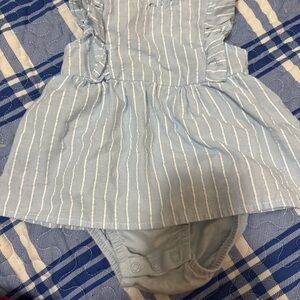Carter's Light Blue and White Striped Baby Outfit